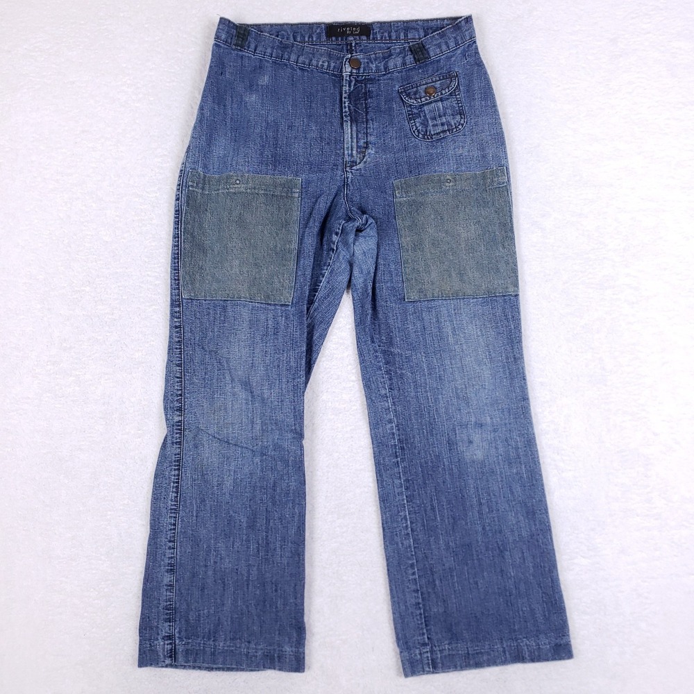 Riveted By Lee‎ 12 P Wide Leg Carpenter Jeans Blue Y2K Baggy Patch Pocket